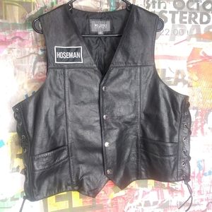 WOMEN'S WILSON'S LEATHER VEST LACE UP SIDES SIZE L